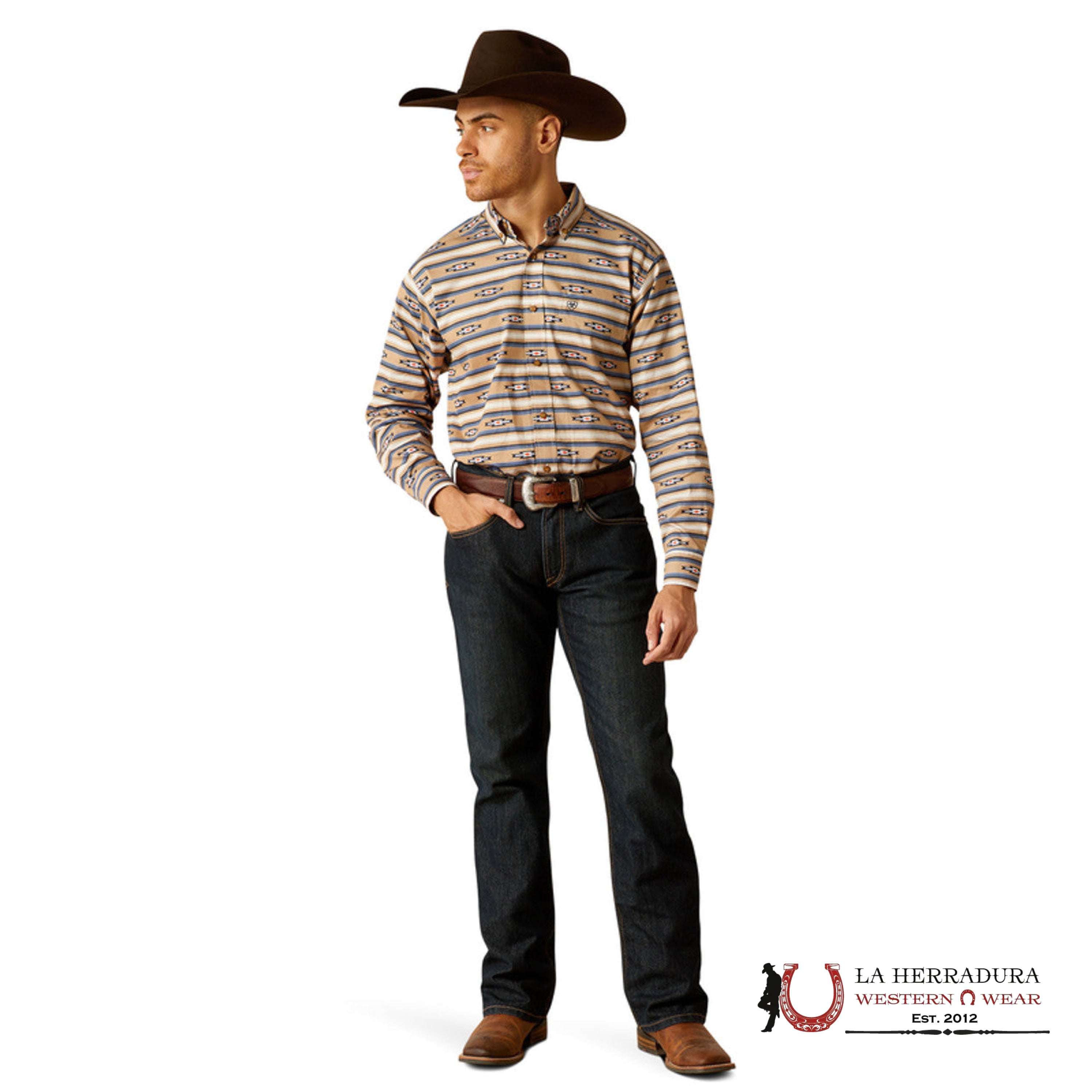 Ariat Trace Long Sleeve Shirt Khaki Classic Fit - 2616 Ropa Hombres