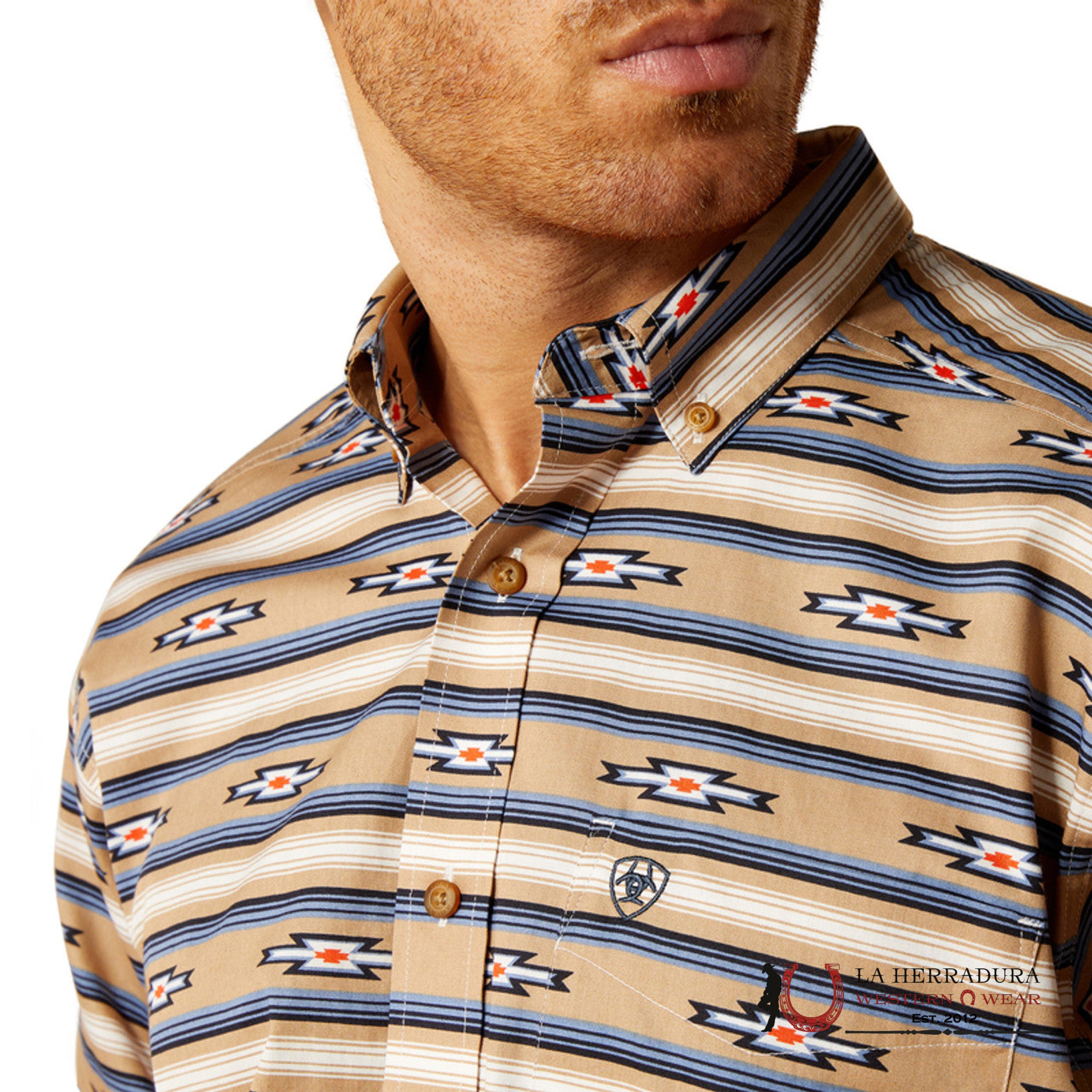 Ariat Trace Long Sleeve Shirt Khaki Classic Fit - 2616 Ropa Hombres