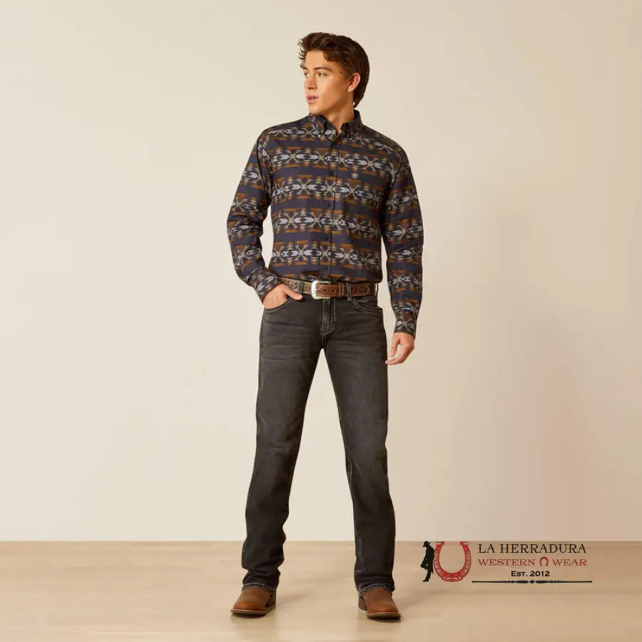 Ariat Tripp Fitted Long Sleeve Shirt Dark Blue - 2365 Ropa Hombres