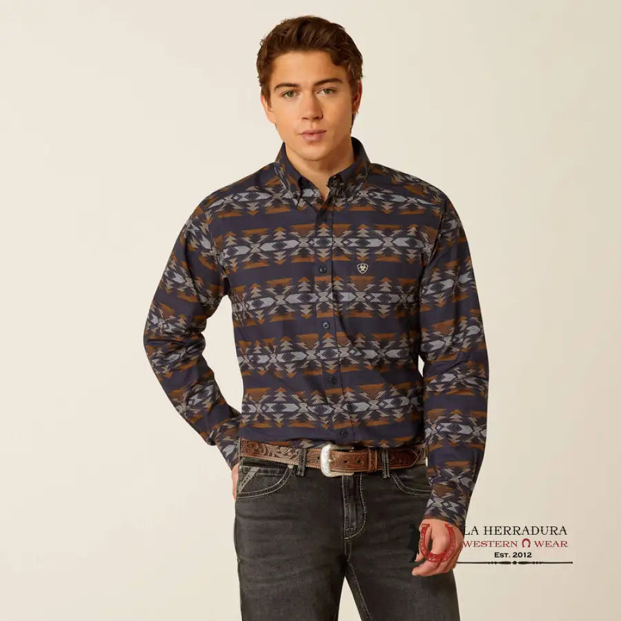 Ariat Tripp Fitted Long Sleeve Shirt Dark Blue - 2365 Ropa Hombres