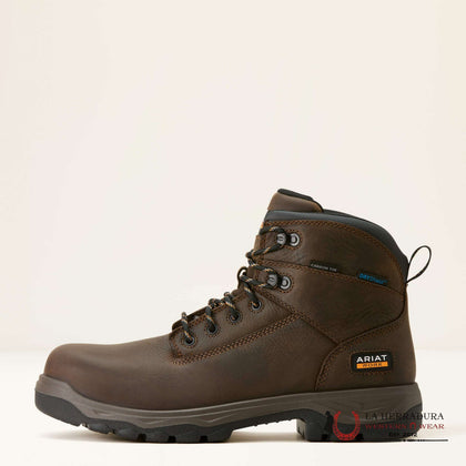BOTA DE TRABAJO ARIAT TURBO 6” H2O PUNTERA DE CARBONO MARRÓN OSCURO PUNTA REDONDA 10054294