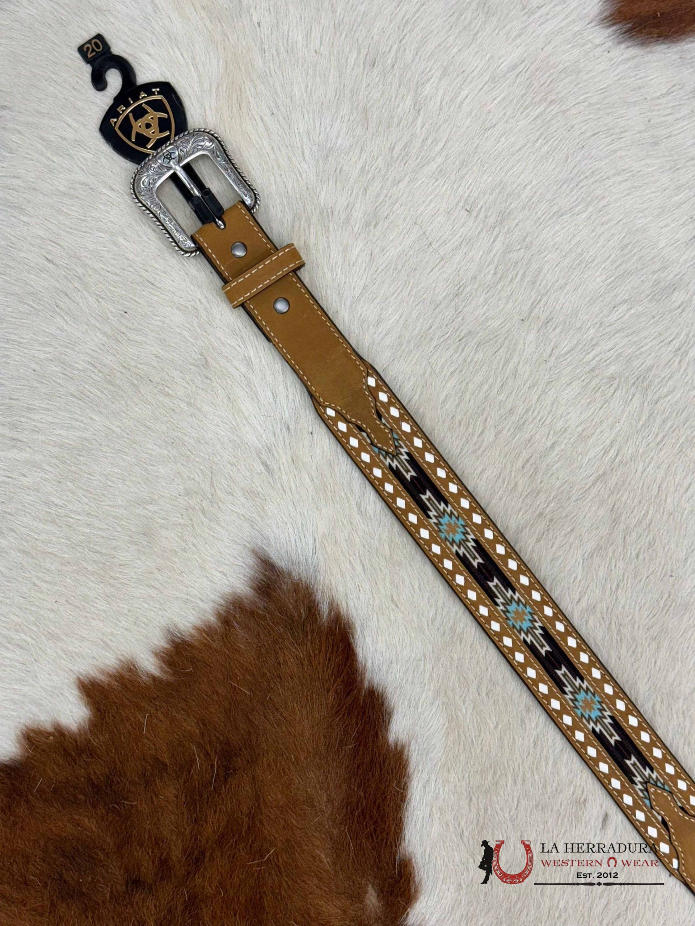 Ariat Unisex Kids Belt Honey Aztec Brown Multi Niños