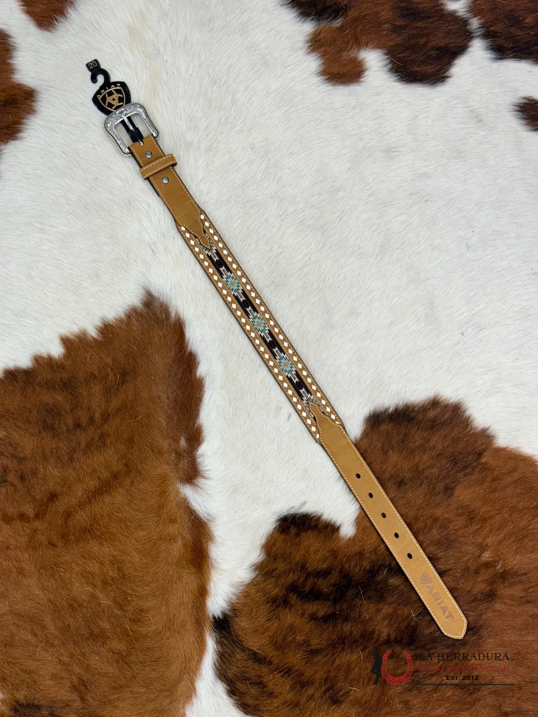 Ariat Unisex Kids Belt Honey Aztec Brown Multi Niños