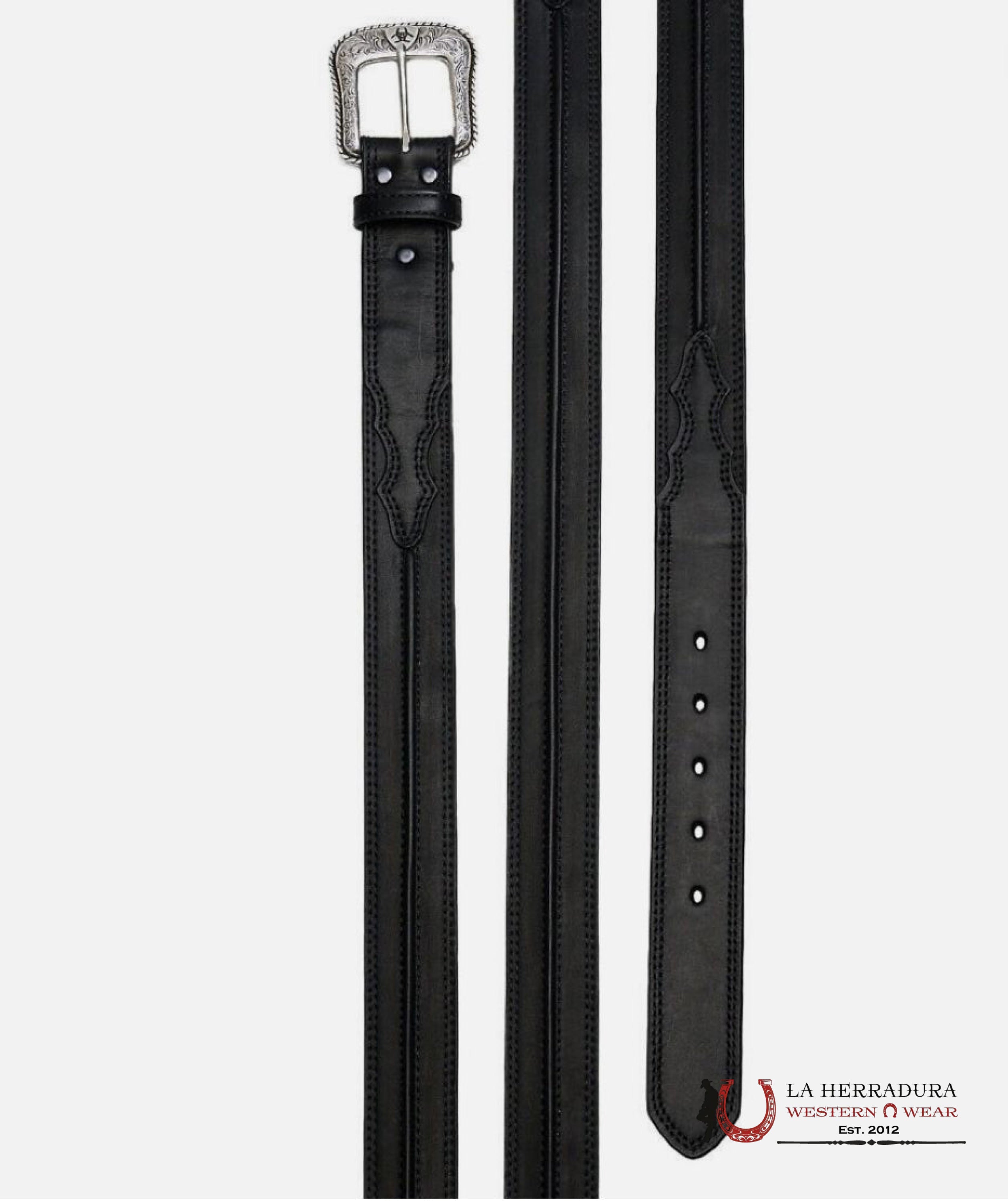 ARIAT WESTERN MENS BELT LEATHER BLACK CINTURONES HOMBRES