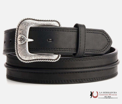 ARIAT WESTERN MENS BELT LEATHER BLACK- A1019401