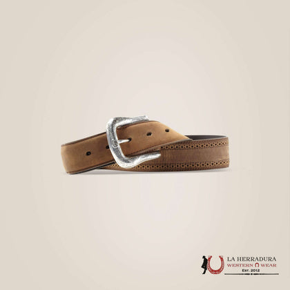 ARIAT WESTERN TAN  MENS BELT SMALL HOLE TRIM BROWN-A10004667