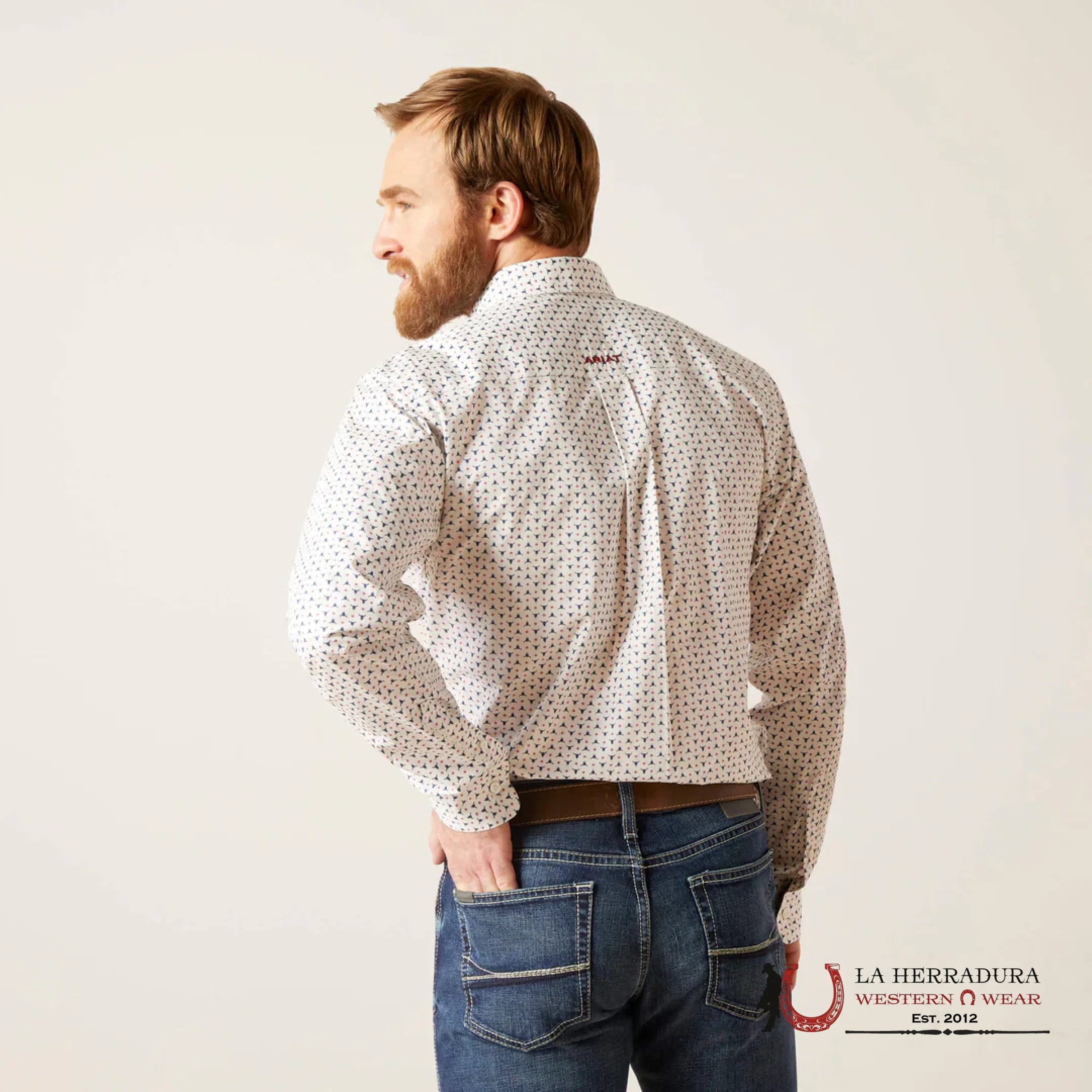 ARIAT WF KASHTON FTD LS SHRT WHITE SAND 6208 ROPA HOMBRES