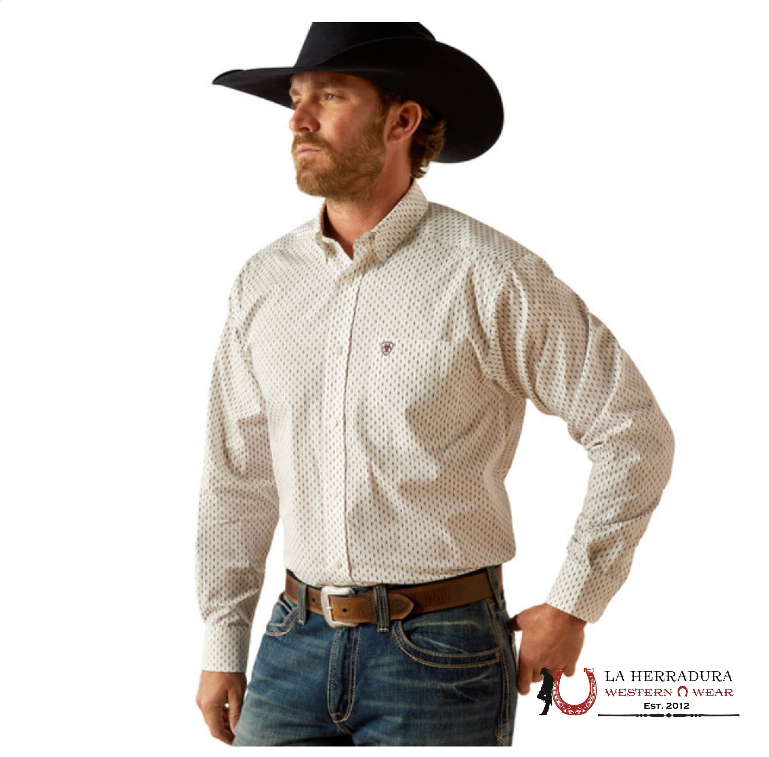 Ariat White Izzy Long Sleeve Ropa Hombres