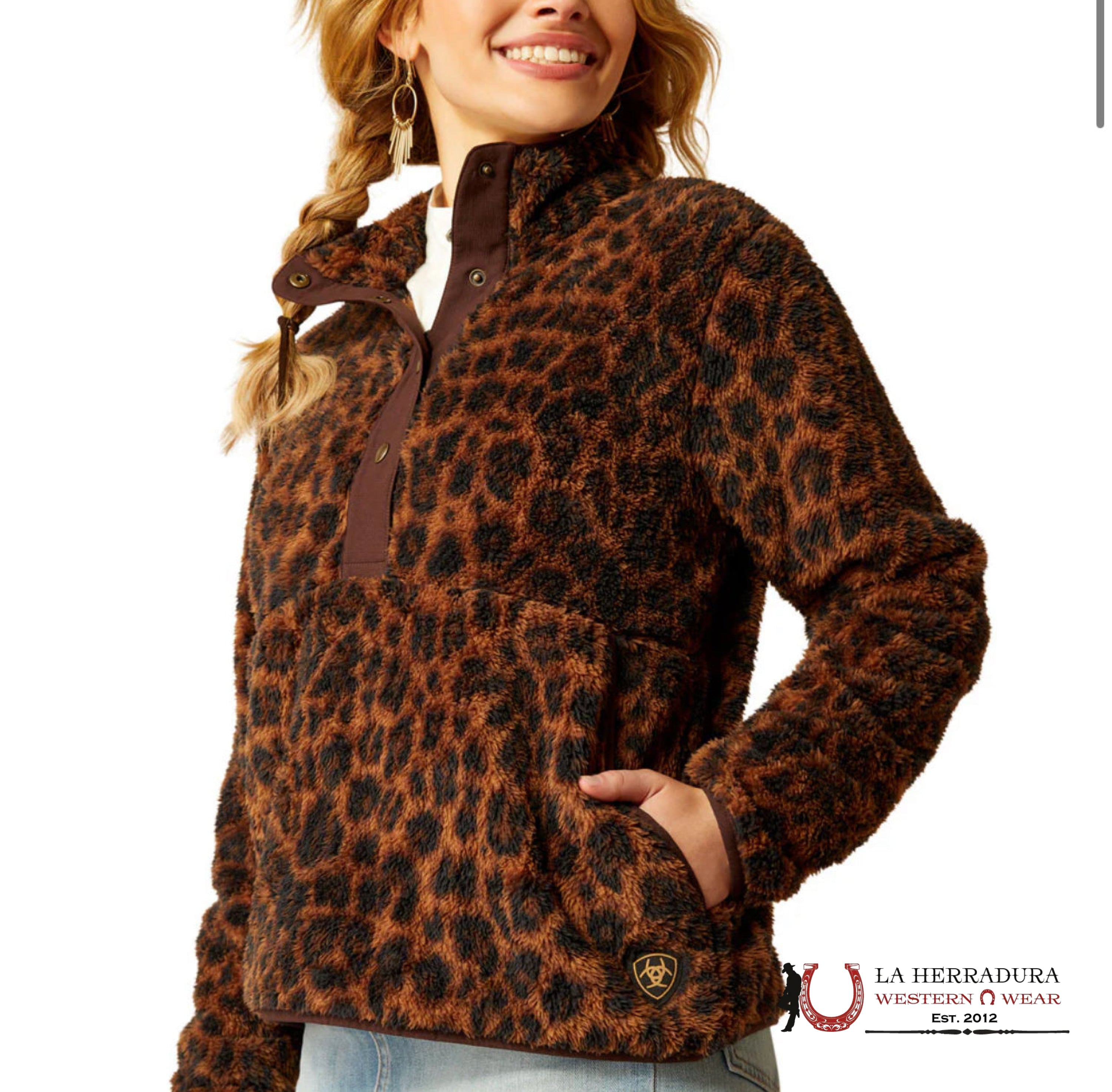 Ariat Berber Snap Front Sweatshirt Lila Leopard- 3009 Ropa Mujeres