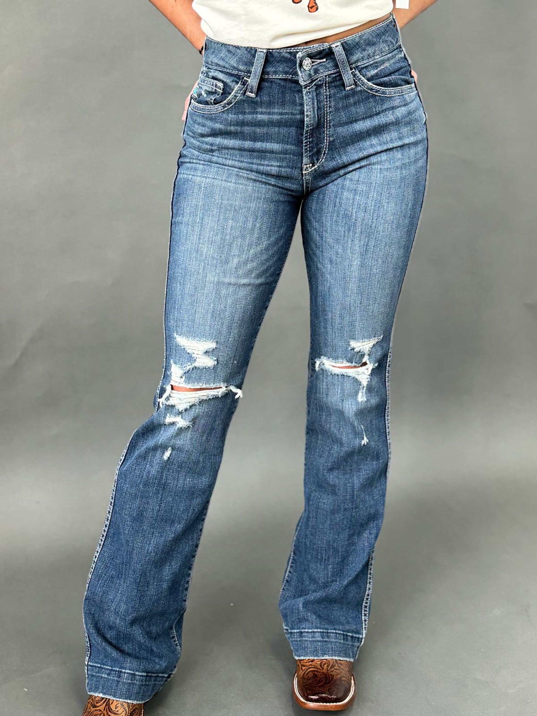 Ariat High Rise Slim Trouser Washington Light Wash Ropa Mujeres