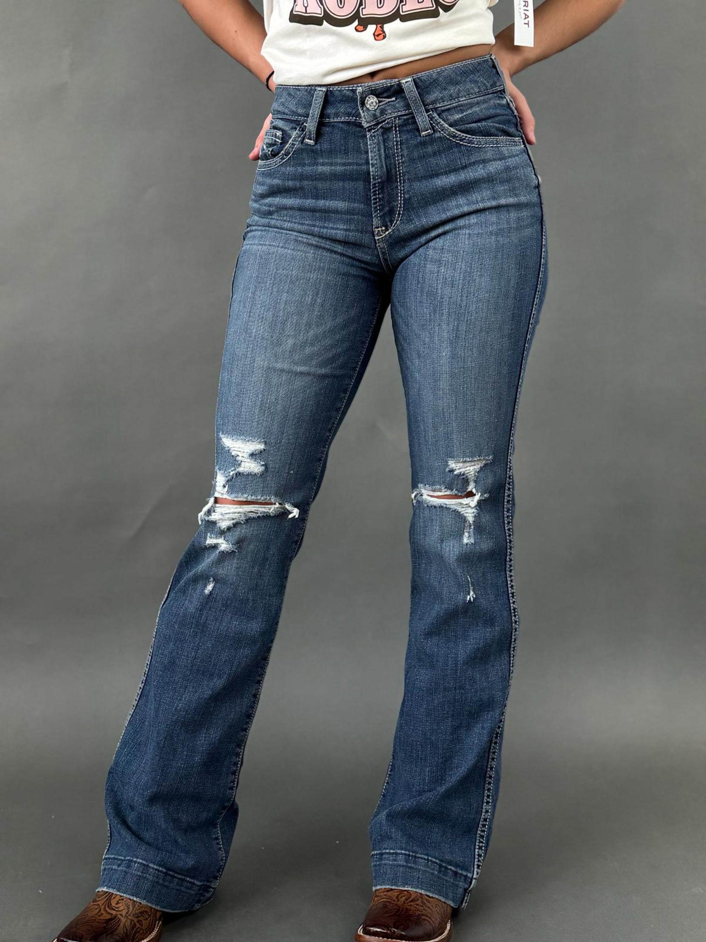 Ariat High Rise Slim Trouser Washington Light Wash Ropa Mujeres