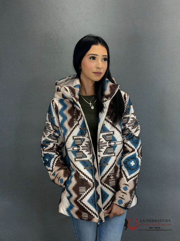 ARIAT WOMEN JACKET CHIMAYO PUFFER TWO COLUMS PRINT 10046282