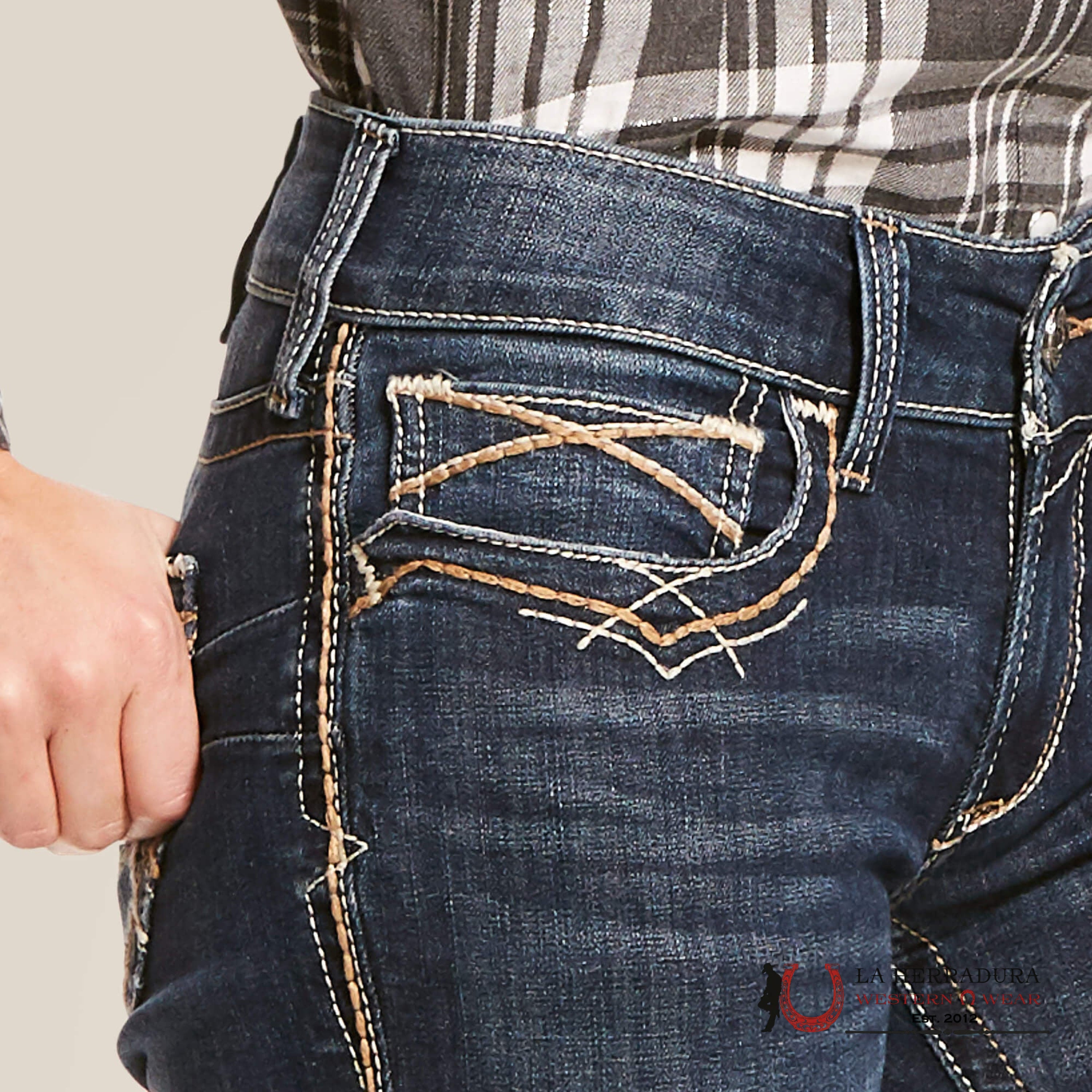 ARIAT WOMEN MID RISE BOOT CUT FESTIVAL BLUE- 10025286 ROPA MUJERES