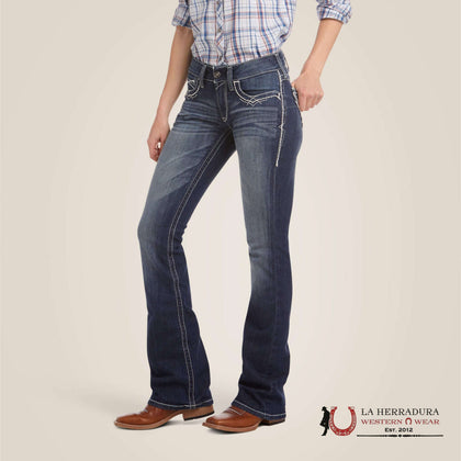 ARIAT WOMEN MID RISE BOOT CUT MARINE JEANS-  10017510