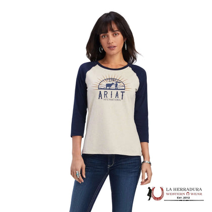 ARIAT WOMEN REAL SUNRISE WHEAT HEATHER LONG SLEEVE T-SHIRT 10041292