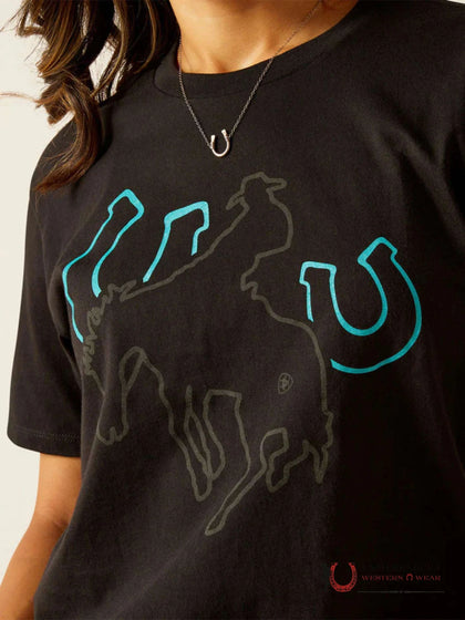 ARIAT WOMEN RIDERS CLUB BLACK SHORT SLEEVE TEE 10051769