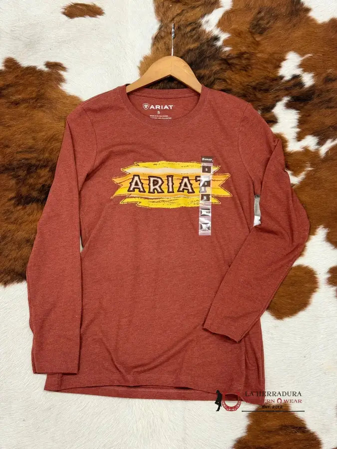 Ariat Women Serape Rust Heather Long Sleeve T-Shirt Ropa Mujeres