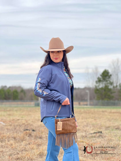 ARIAT WOMEN SOFT-SHELL BLUE NIGHT DESERT DUSK SERAPE PRINT 10039365