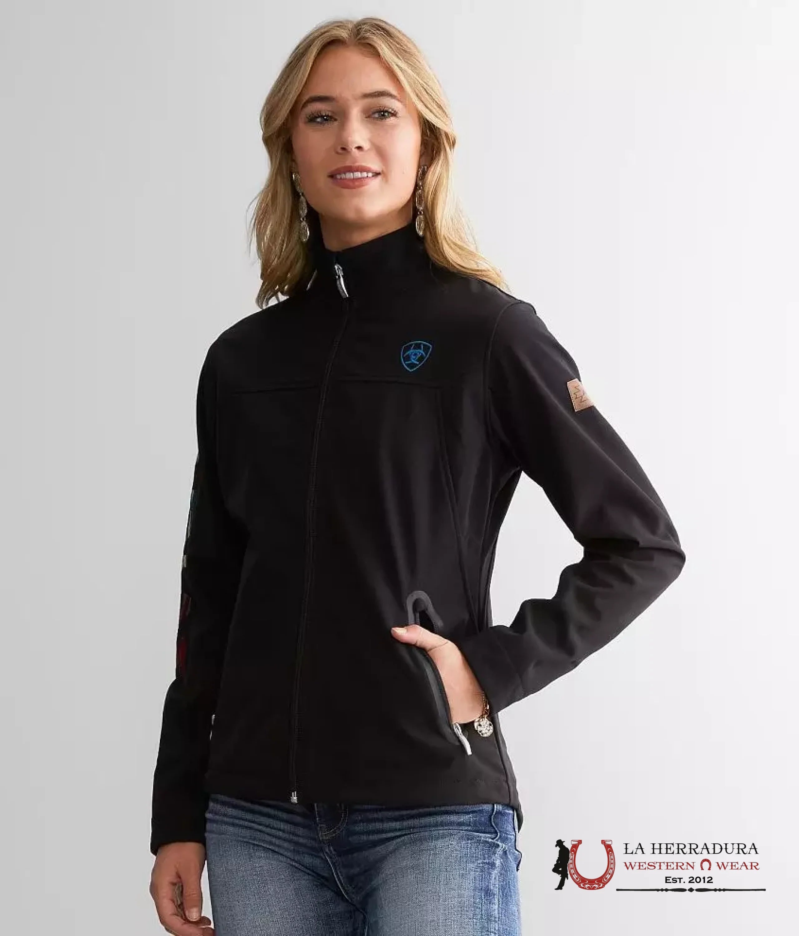 ARIAT WOMEN SOFT SHELL CHIMAYO BLACK NAVY PRINT 10042185 ROPA MUJERES