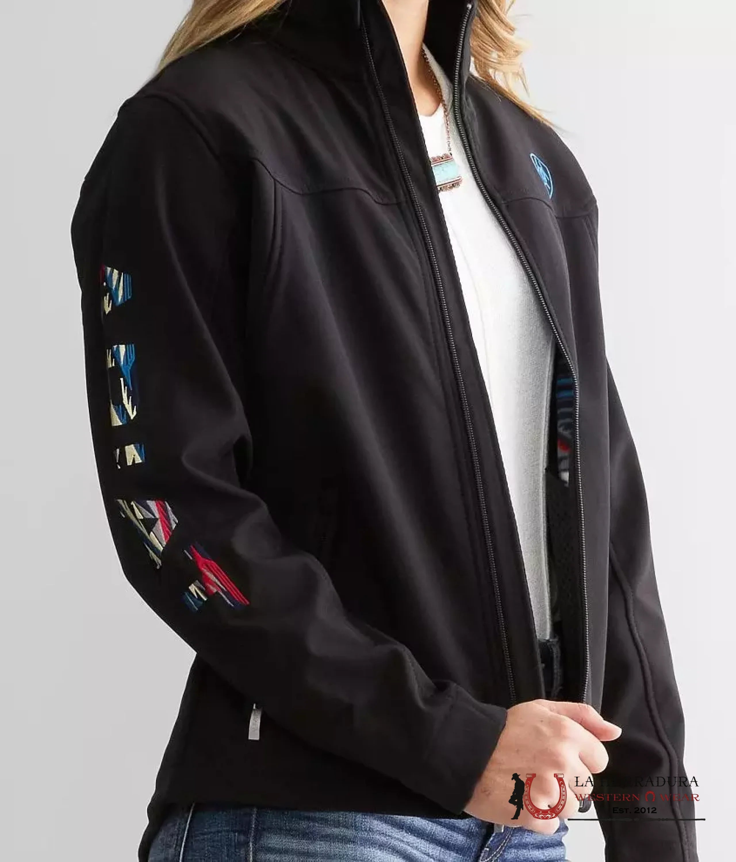 ARIAT WOMEN SOFT SHELL CHIMAYO BLACK NAVY PRINT 10042185 ROPA MUJERES