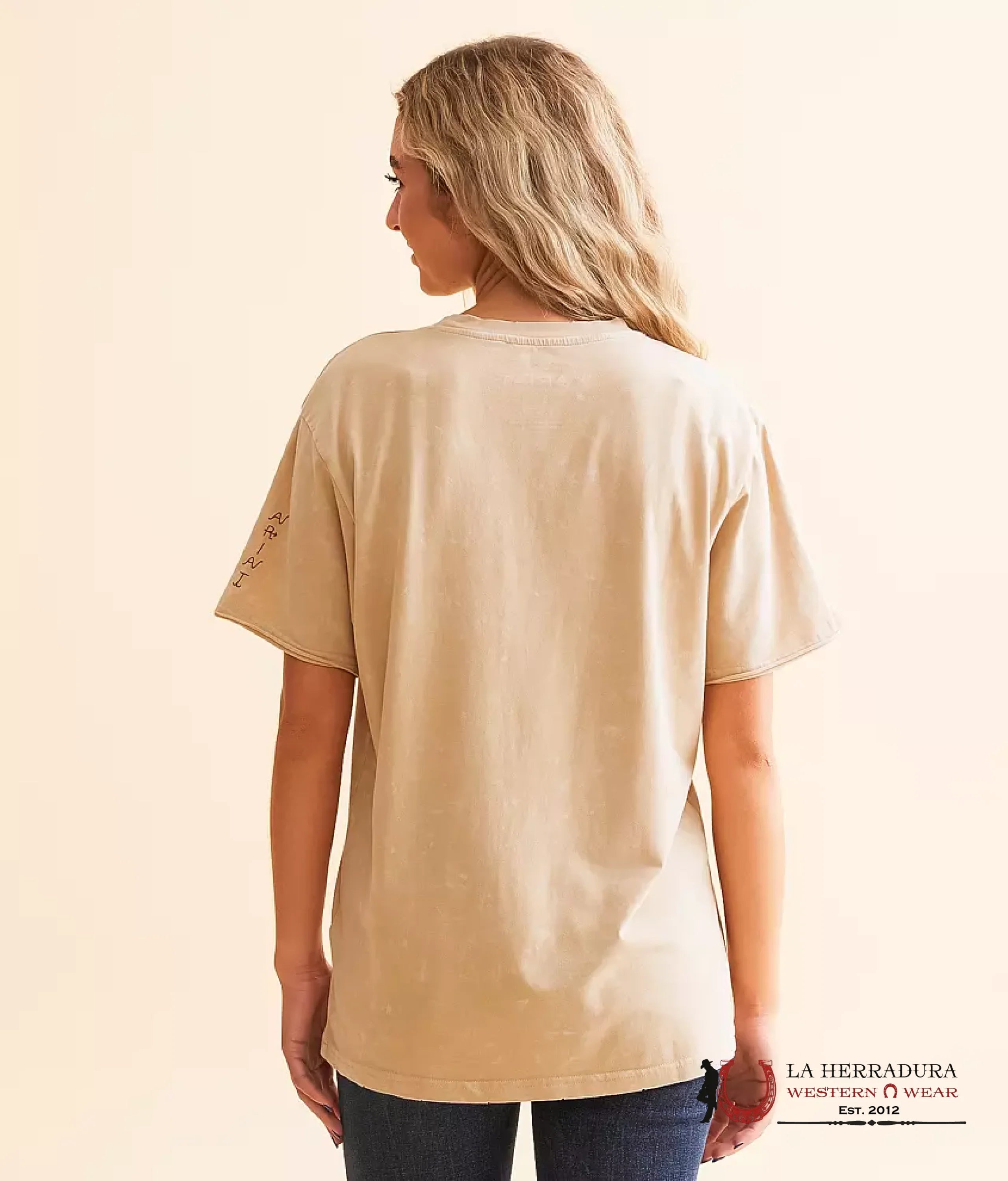 Ariat Women Burro Short Sleeve Irish Cream Mineral Wash Ropa Mujeres