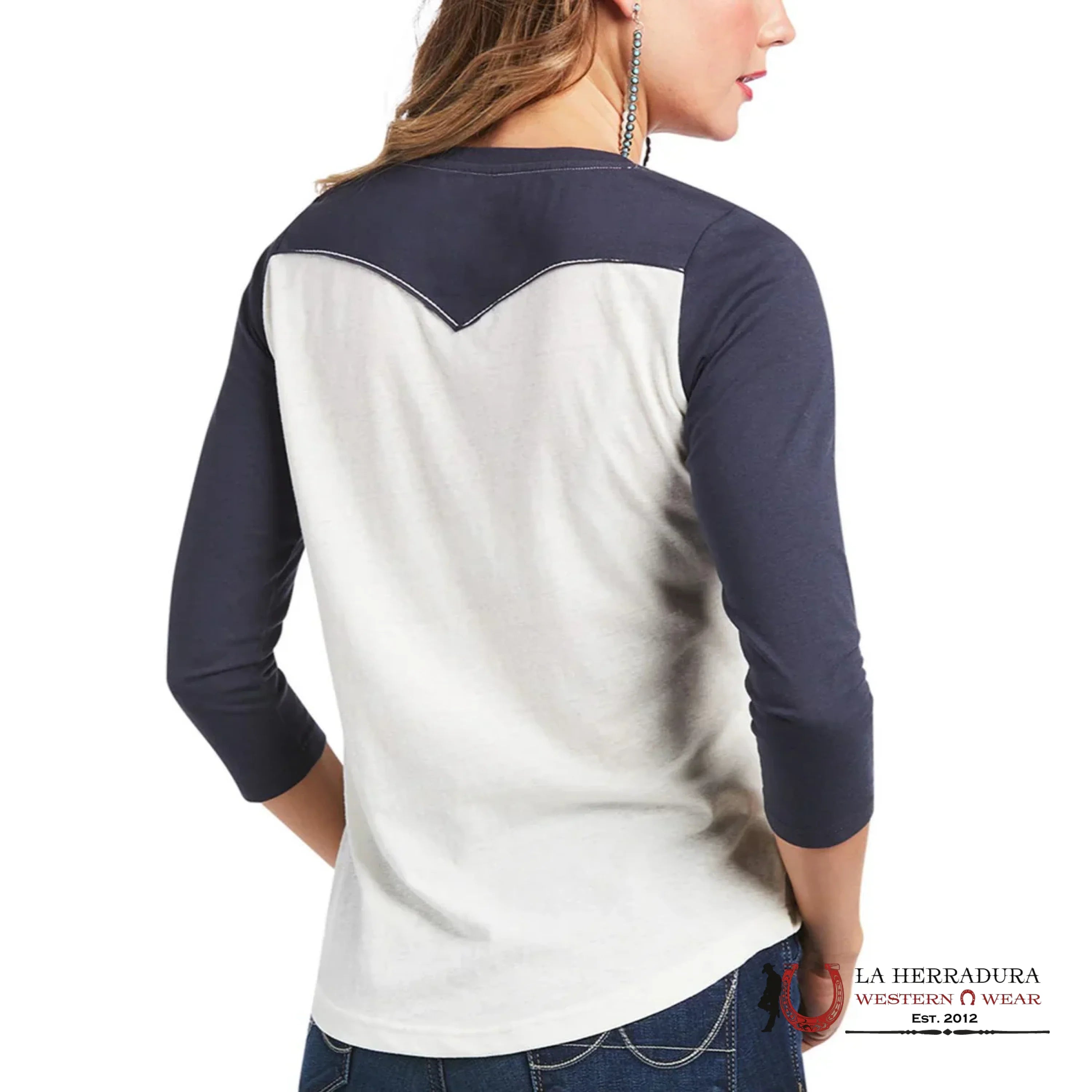 ARIAT WOMEN T-SHIRT LONG SLEEVE SHIRT RANCH FLOWERS RAGLAN CLOUD DAMCER 10039827 ROPA MUJERES