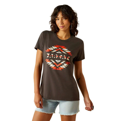 ARIAT WOMEN T-SHIRT SOUTH WEST CLASSIC FIT VINTAGE BLACK 10061437