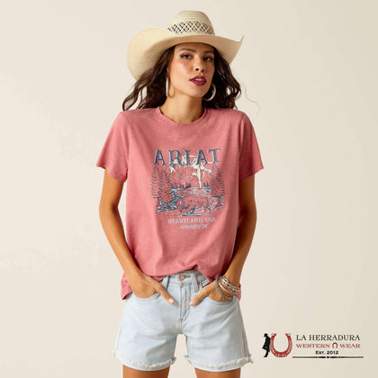 ARIAT WOMEN T-SHIRT SOUVENIR GARNET HEATHER 10051295