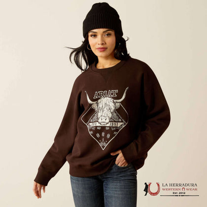 ARIAT WOMEN TAURUS OVERSIZED CREW SWEATSHIRT MOLE 10053960