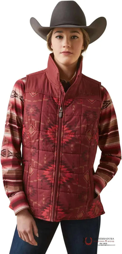 ARIAT WOMEN VEST CRIUS BURNT ROSE PRINT 10046683