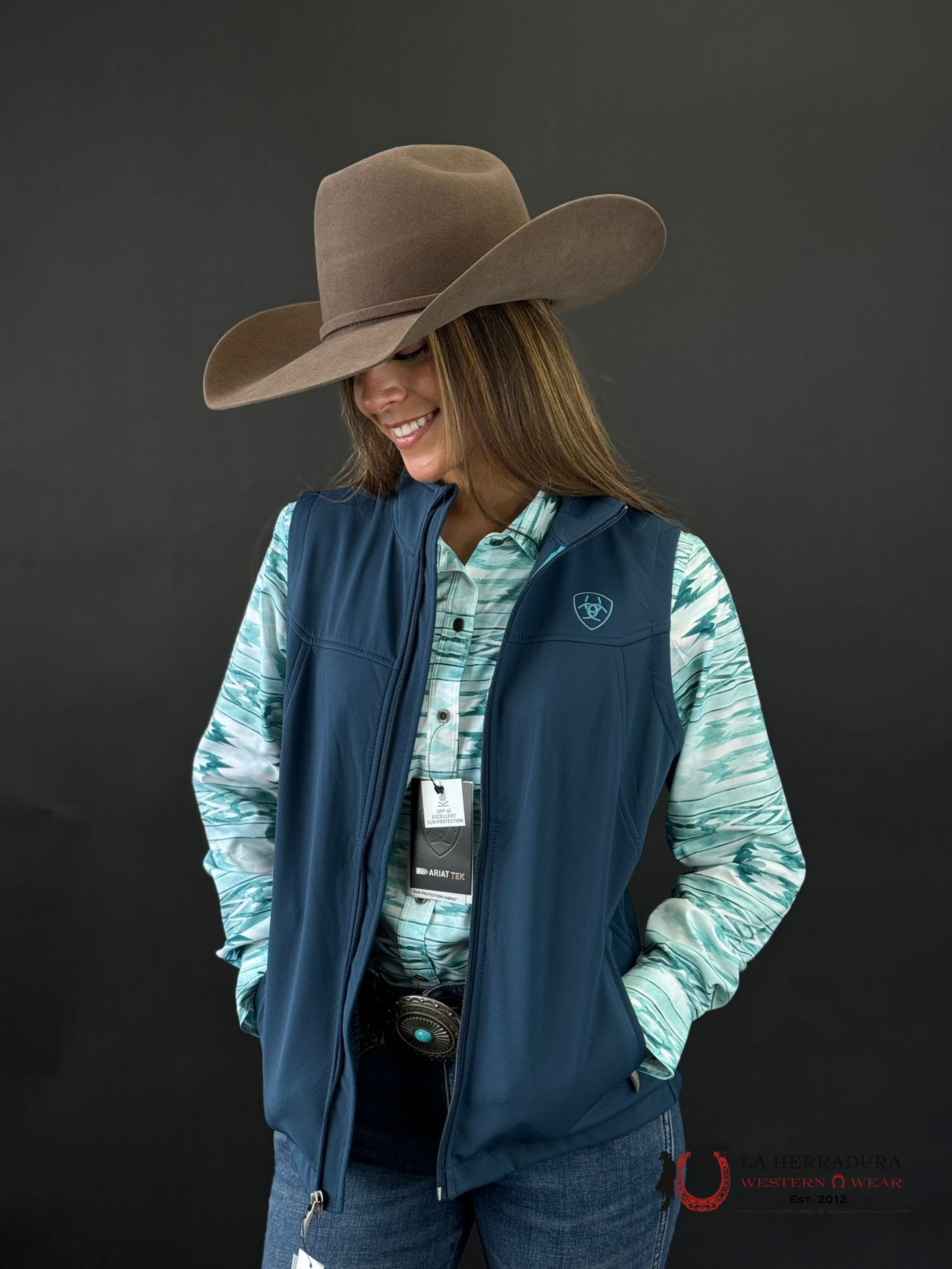 Ariat Vest Team Softshell Deep Petroleum Ropa Mujeres