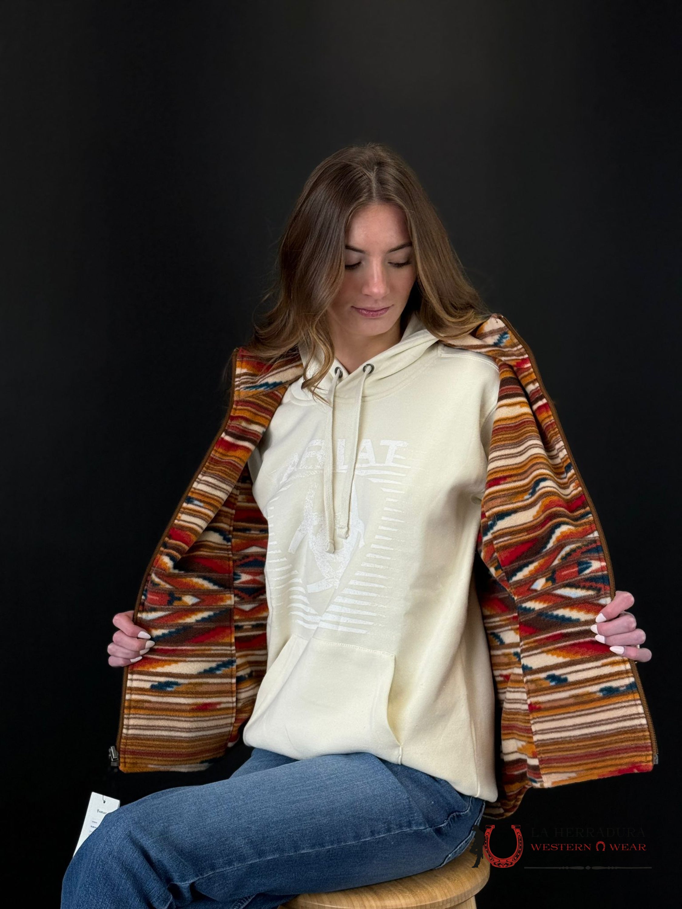 Ariat Vest Dilon Chimayo Chestnut Horse Reversible Ropa Mujeres