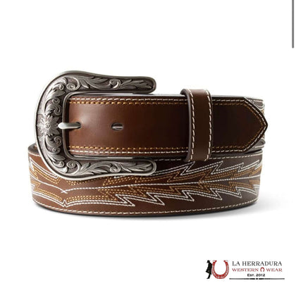 Cinturón Ariat para mujer de costura azteca blanca/marrón clásico A1568002