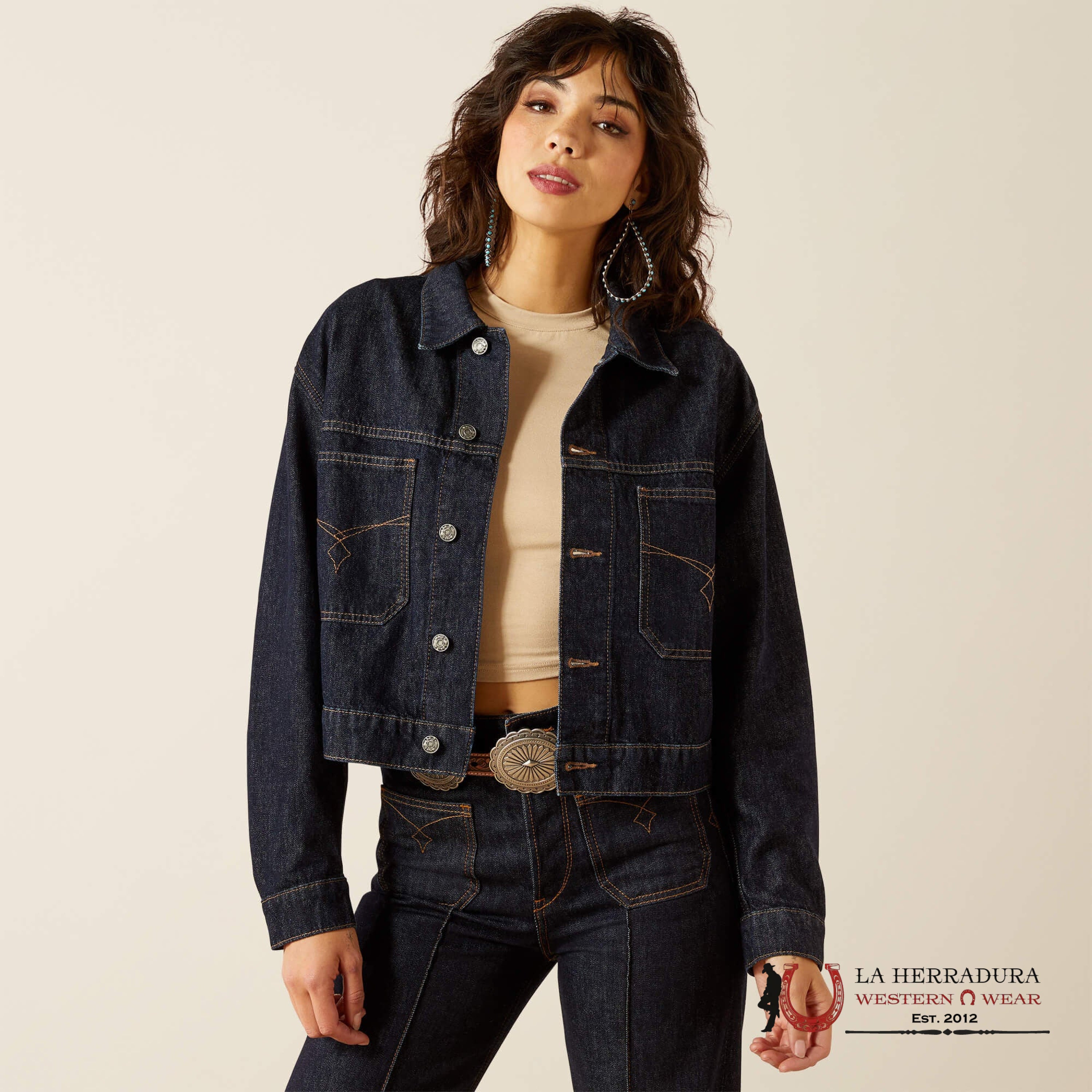 Ariat Womens Cropped Jean Jacket Burbank 10061731 ROPA MUJERES