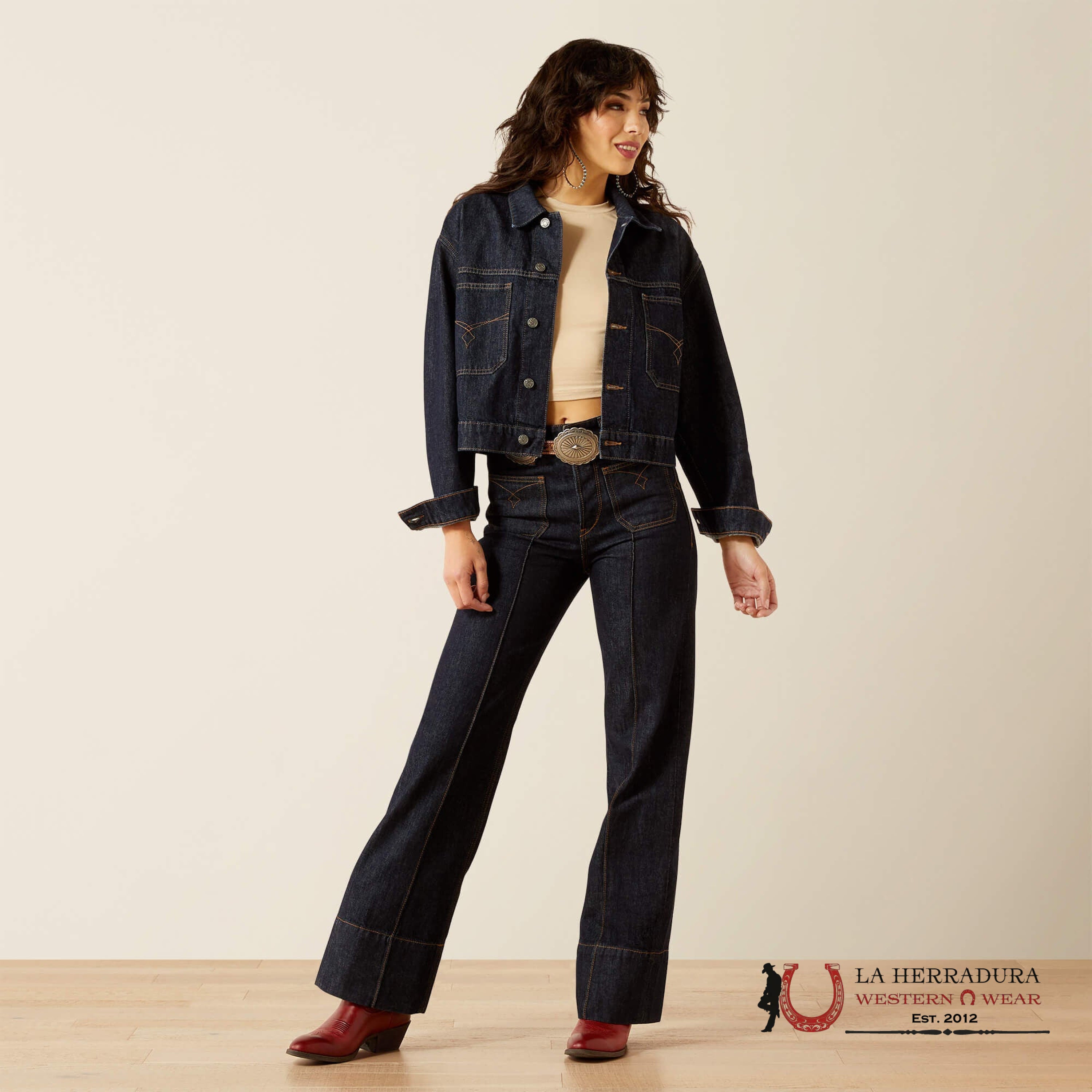 Ariat Womens Cropped Jean Jacket Burbank 10061731 ROPA MUJERES