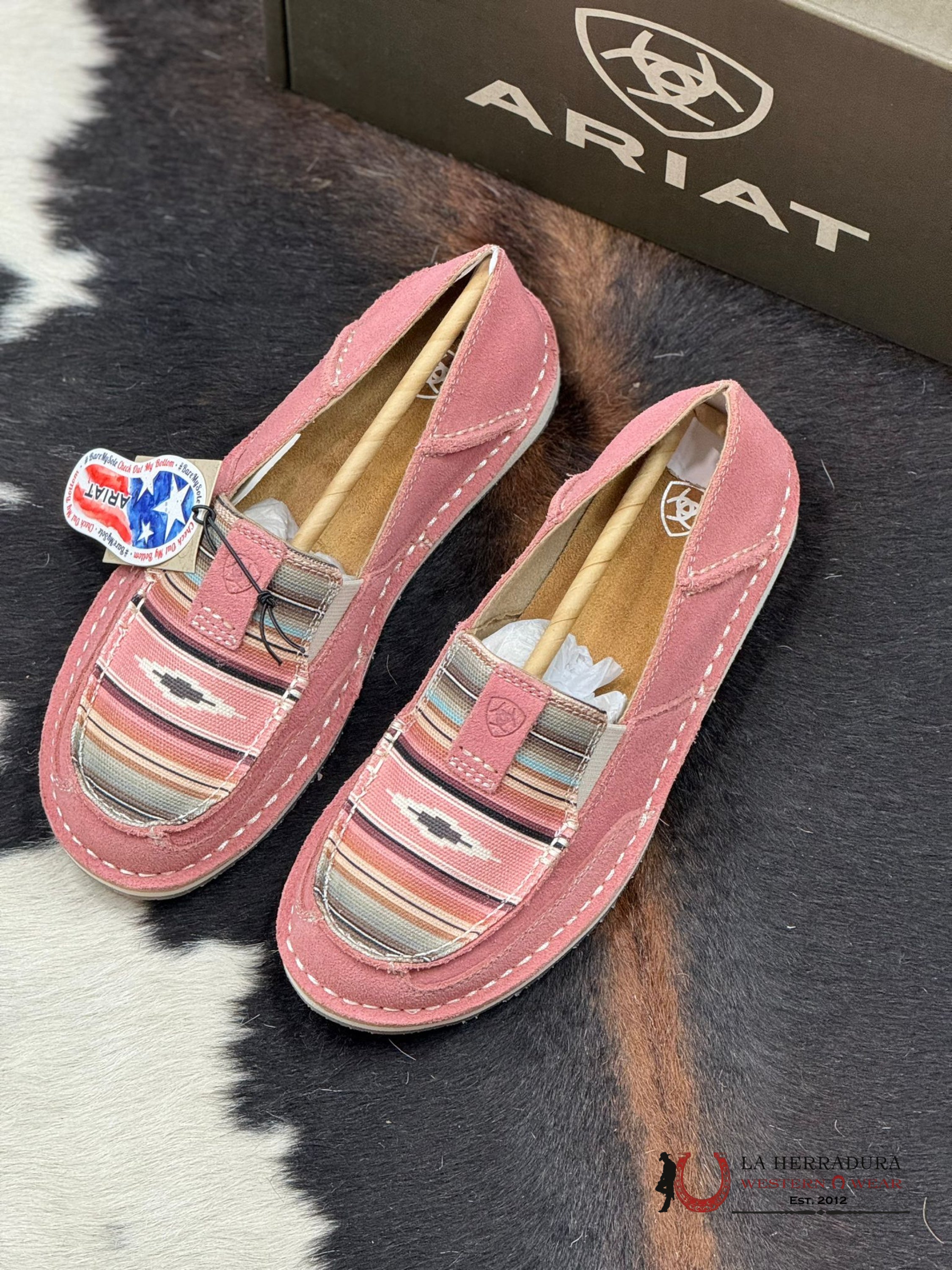 Ariat Womens Cruiser Azalea Suede Baby Pink Serape Zapatos Mujeres