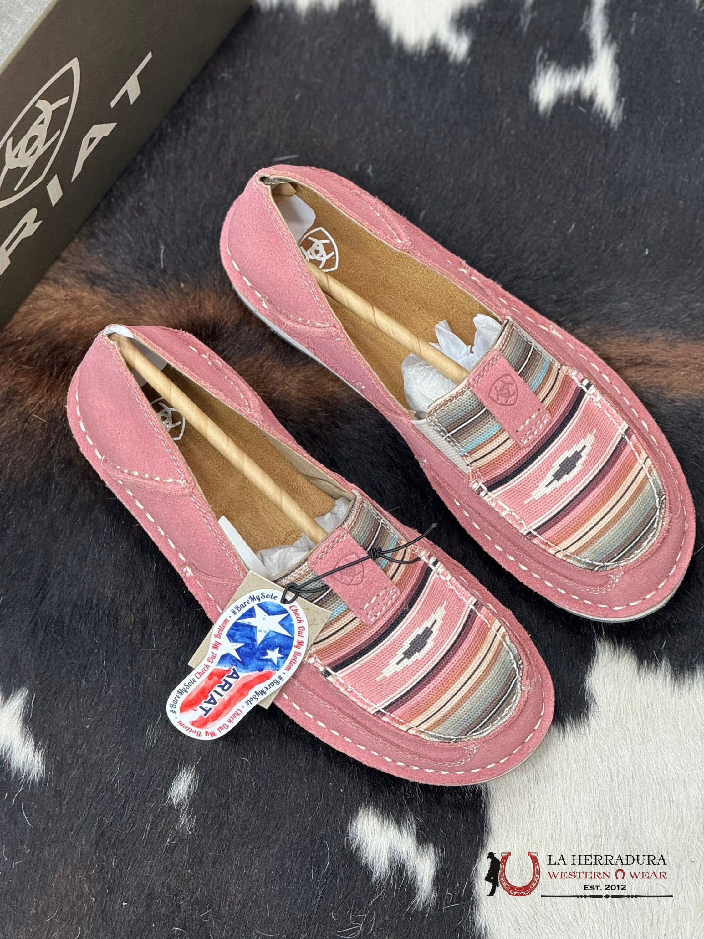 Ariat Womens Cruiser Azalea Suede Baby Pink Serape Zapatos Mujeres