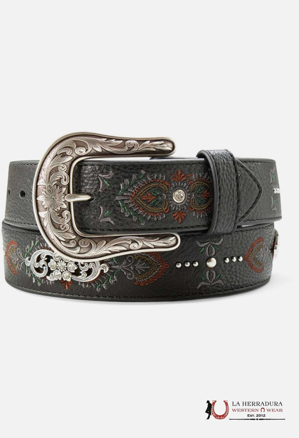 ARIAT WOMENS  EMBROIDE BLACK PURPLE A1567801