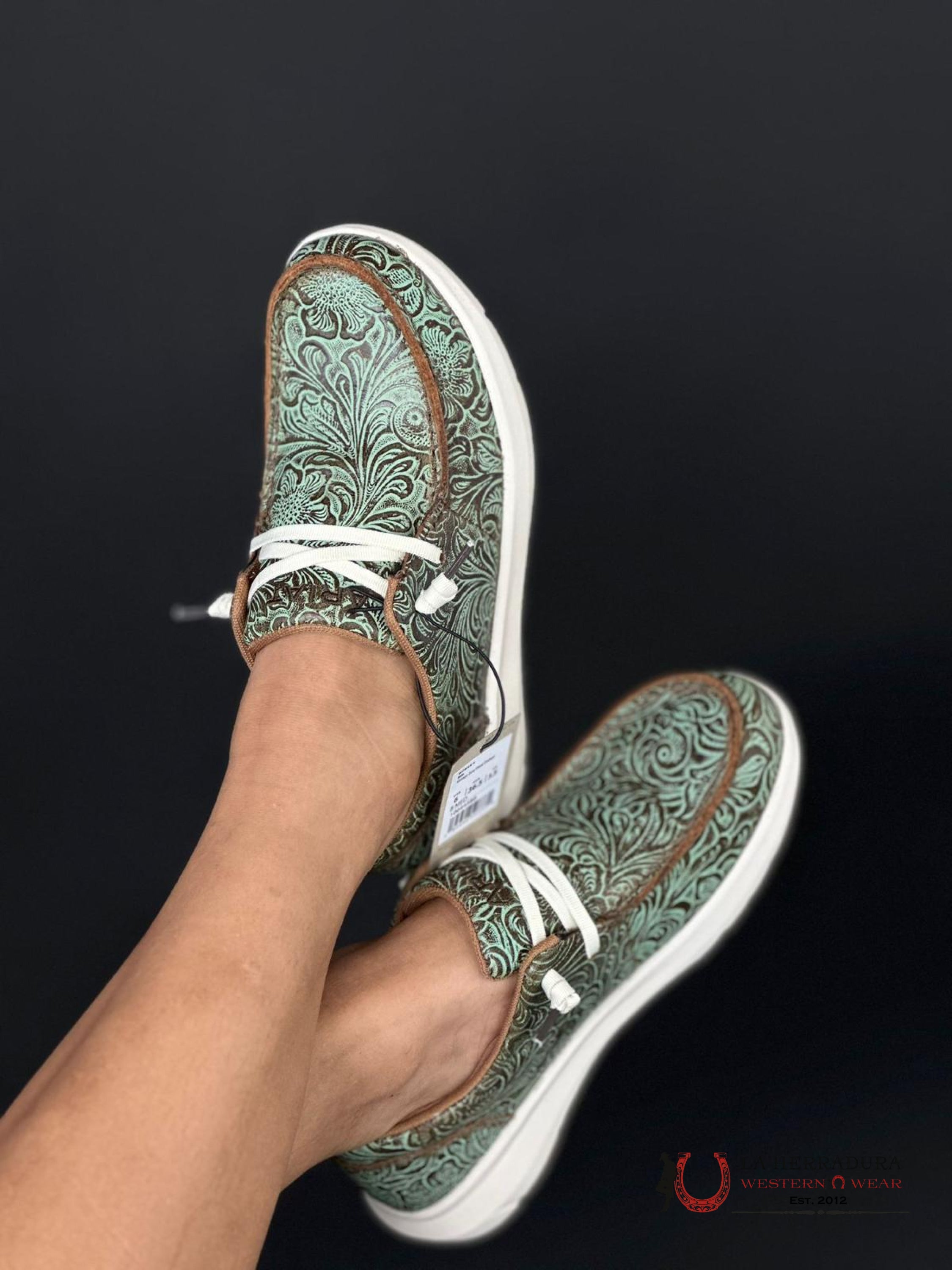 Ariat Womens Hilo Vintage Turq Floral Emboss Zapatos Mujeres