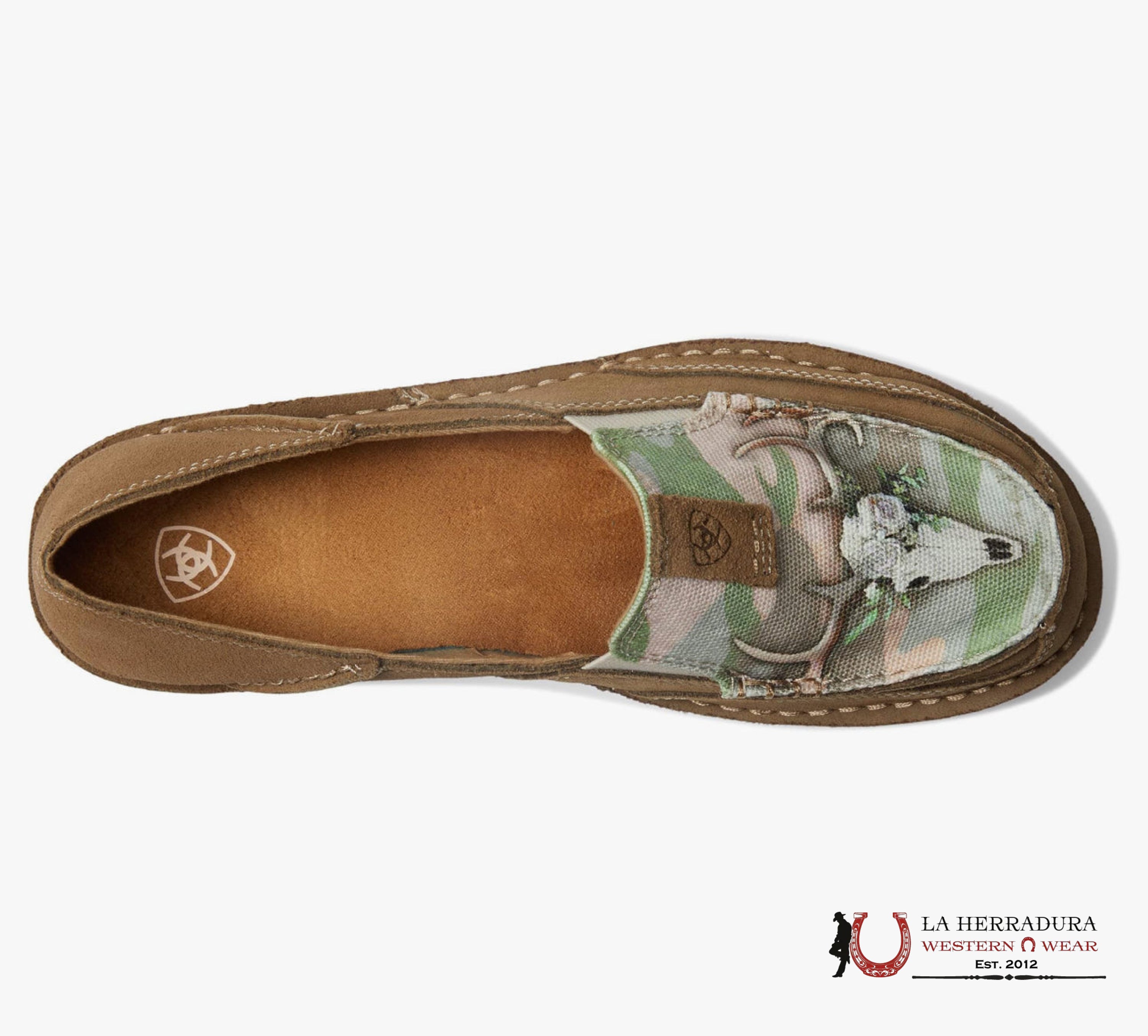 ARIAT WOMENS SLIP ON CRUISER RELAXED BARK / DOE CAMO PRINT - 2531 ZAPATOS MUJERES