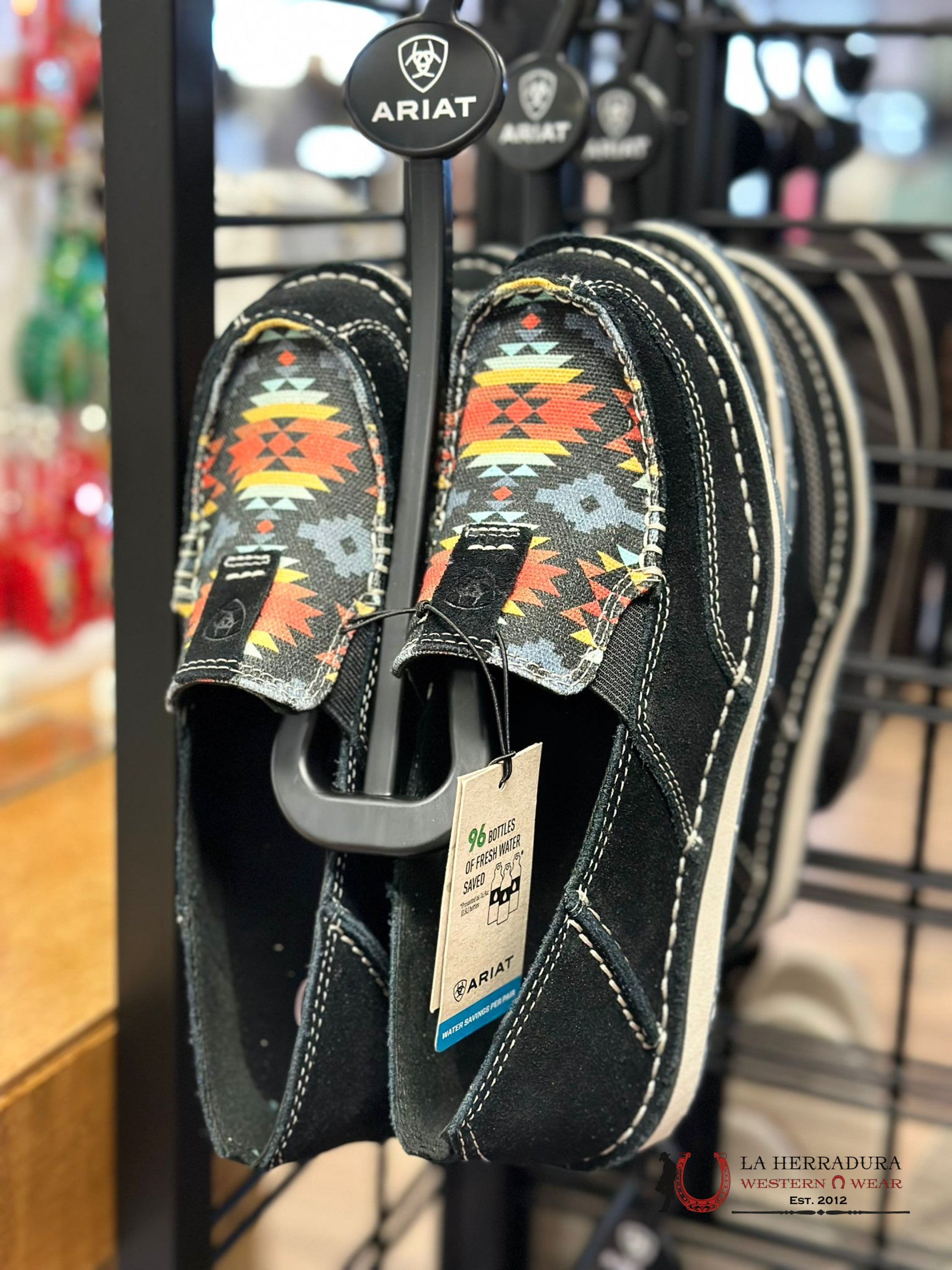 Ariat Womens Slip On Crusier Black Suede Deepest Aztec Zapatos Mujeres