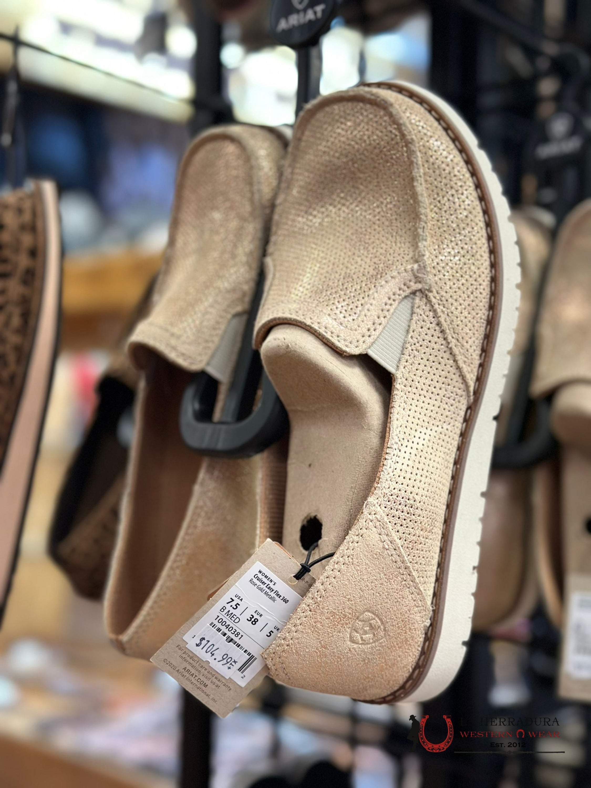 Ariat Womens Slip On Crusier Rose Gold Metallic Zapatos Mujeres