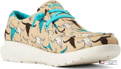 ARIAT MUJERES SIN CORDONES HILO ESTAMPADO DE CABEZA DE GANADO MULTICOLOR 10042517