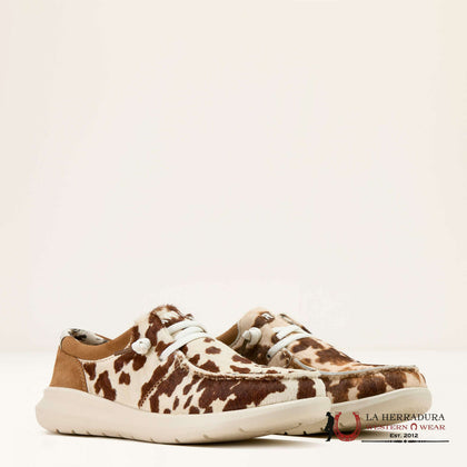 ARIAT MOCASÍN HILO TAN Y BLANCO PELO EN EL EMPEINE/ANTE OSCURO TAN -10061345