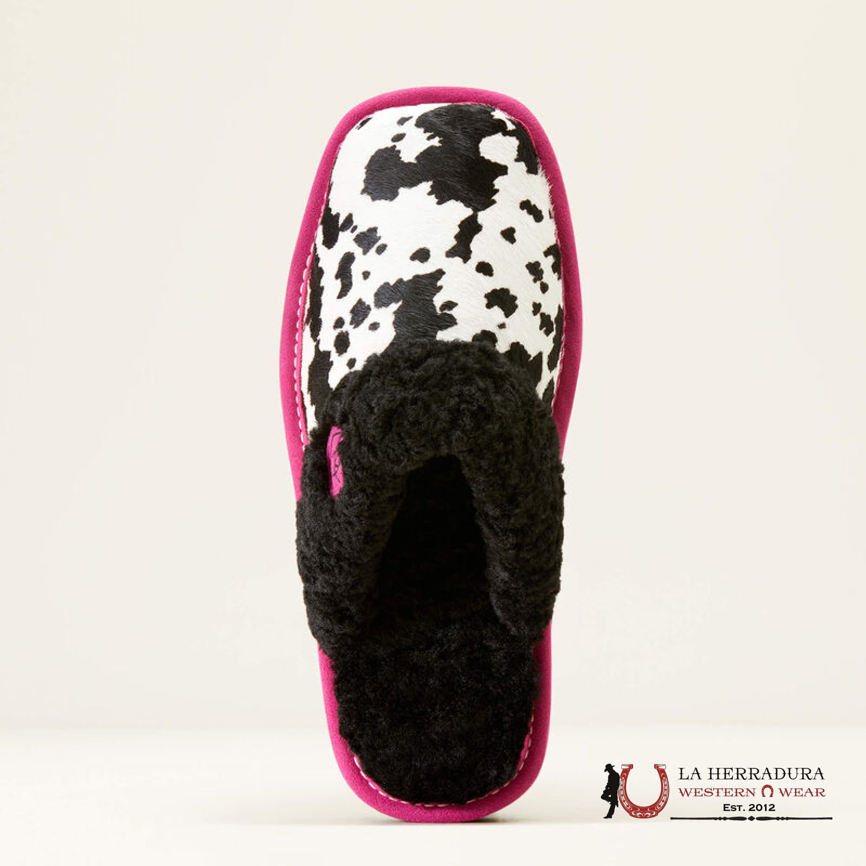 Ariat Womens Square Toe Slip-0N Jackie Exotic Cow Hide Pink Black Zapatos Mujeres