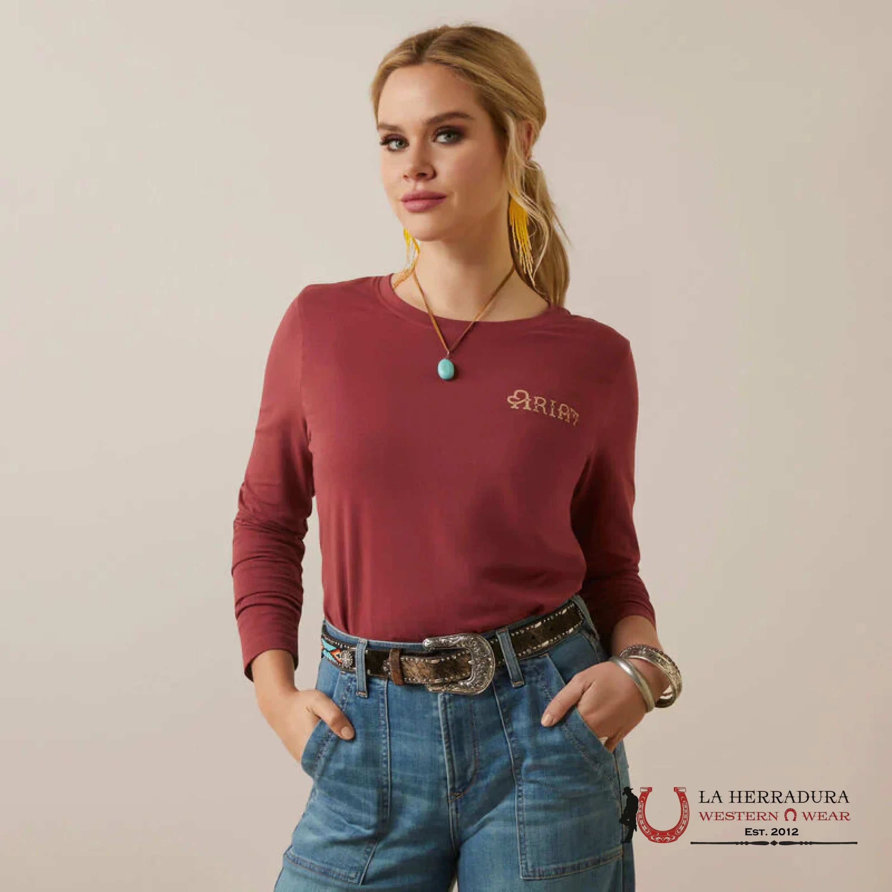 ARIAT WOMENS WEAR THE BRAND LONG SLEEVE TEE 10046314 ROPA MUJERES