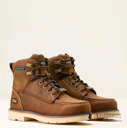 Botas de trabajo Ariat para mujer Rebar Lift H2O con punta redonda color marrón envejecido 100853822