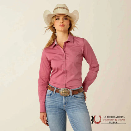 ARIAT WRINKLE FREE LONG SLEEVE SHIRT ROSE WINE 10055272