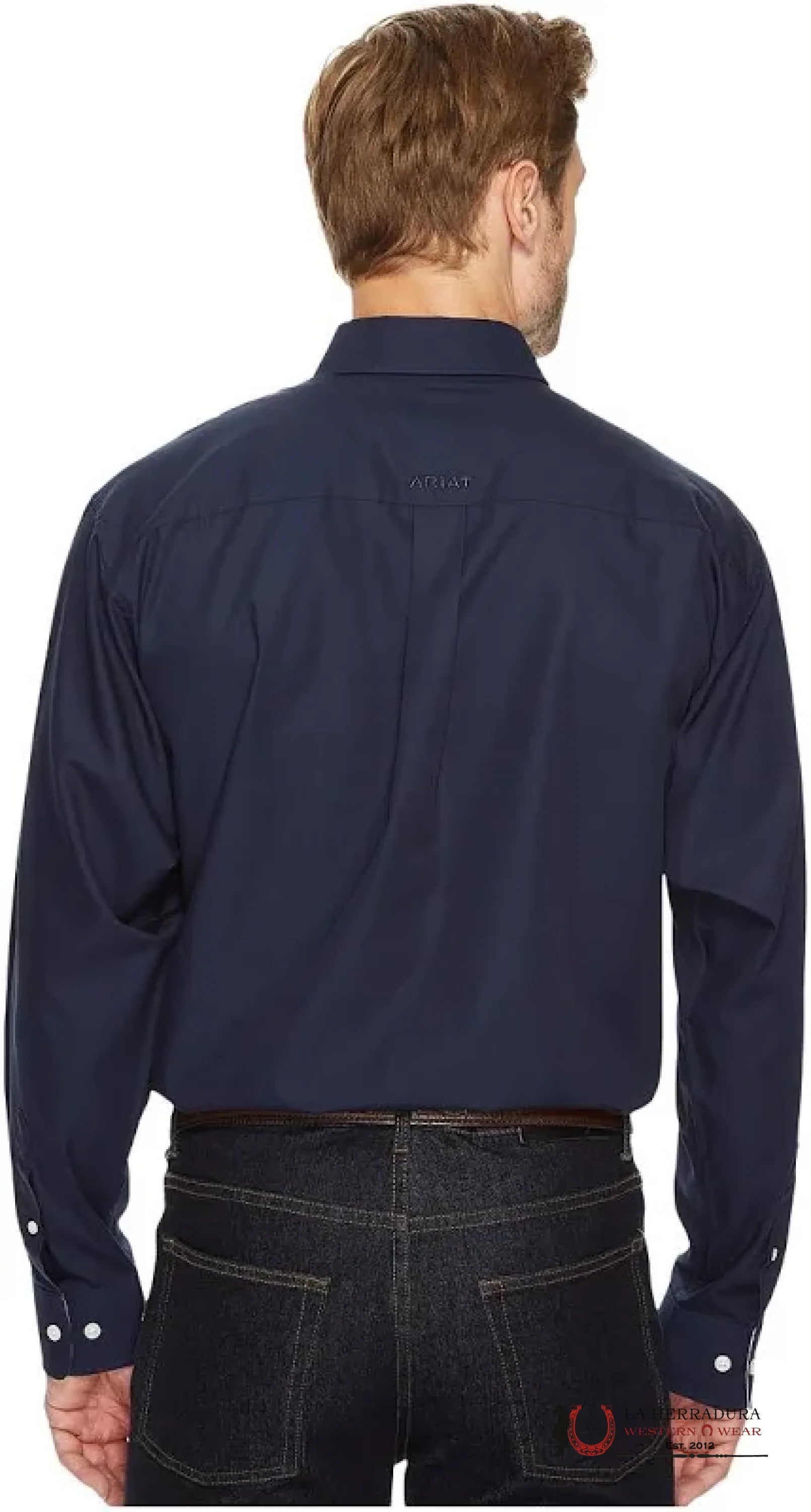 Ariat Wrinkle Free Solid Navy Blue Classic Long Sleeve Shirt Ropa Hombres