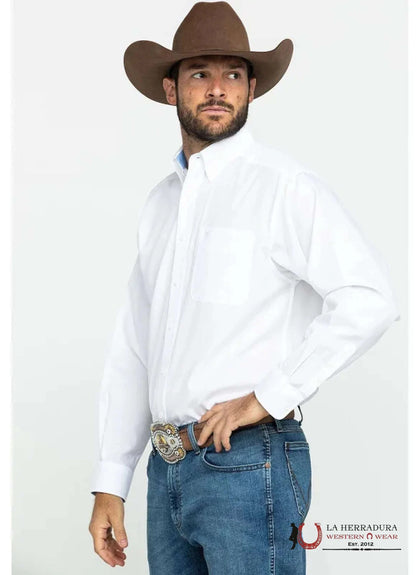ARIAT WRINKLE FREE SOLOD WHITE LONG SLEEVE SHIRT 10020331